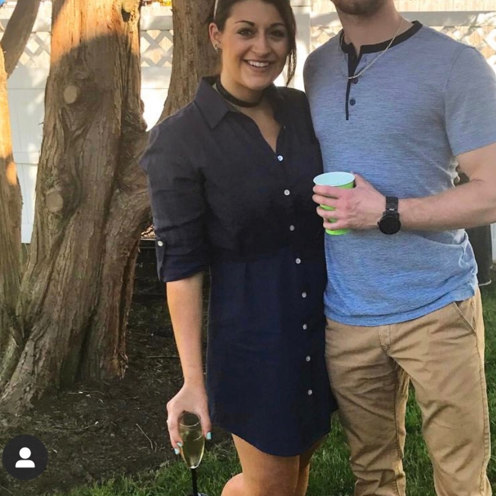 Navy button down dress feat for spring/summer/fall